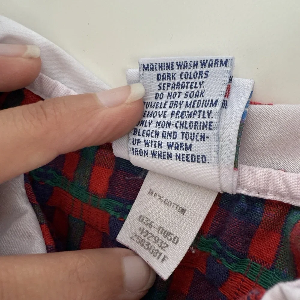 Vintage OshKosh B'Gosh Plaid Apple Print Romper Girls 24 months Cottage core USA